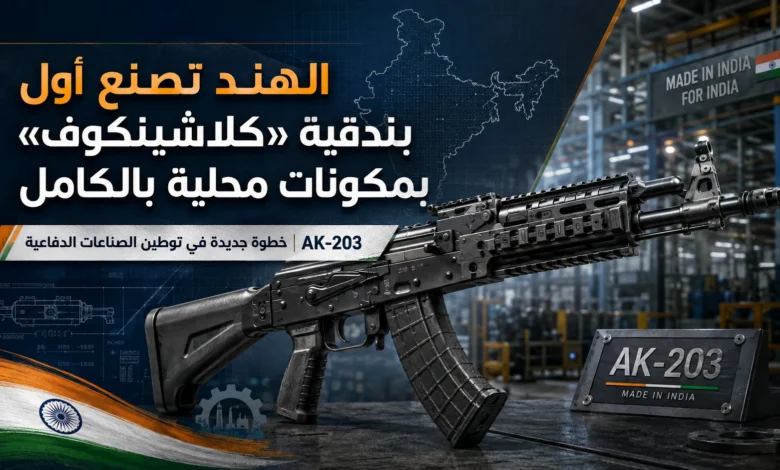 بندقية AK-203 الهندية بالكامل جاهزة للتسليم للجيش في سبتمبر 2026