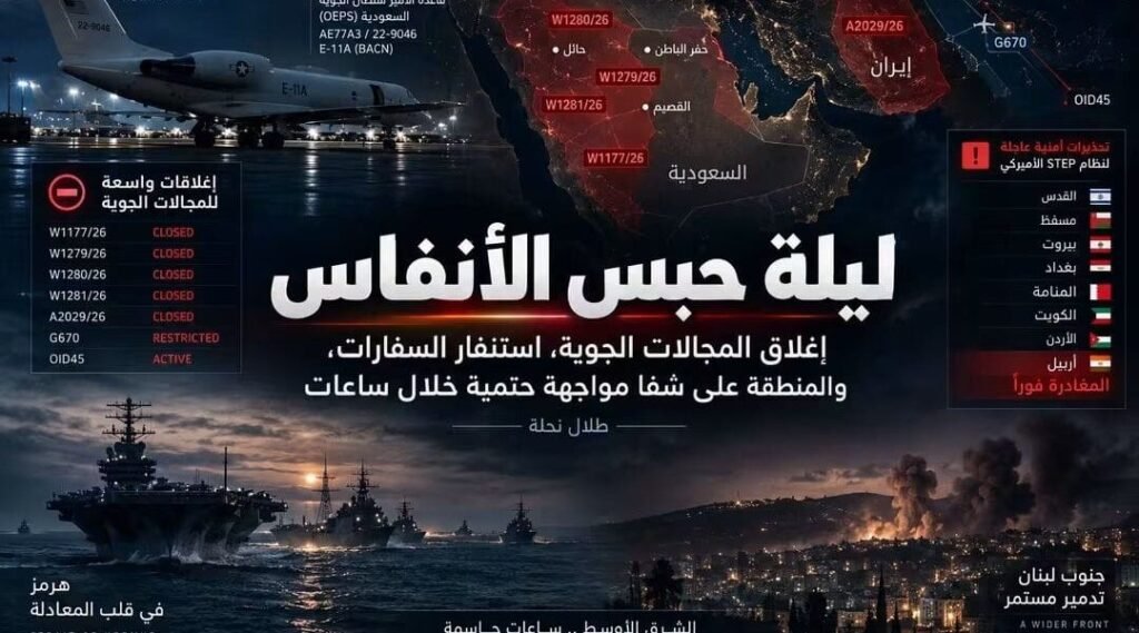 عاجل ليلة الترقب الكبير: السفارات تحذّر، الجيوش ترفع الجاهزية والمنطقة أمام أخطر ساعات التصعيد
