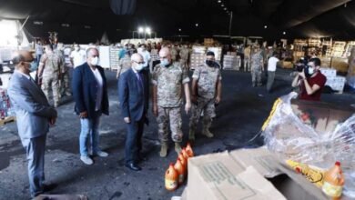 سفير المملكة المغربية محمد كرين يقوم بجولة تفقدية على تسليم المساعدات التي ارسلتها المملكة الى لبنان في البيال